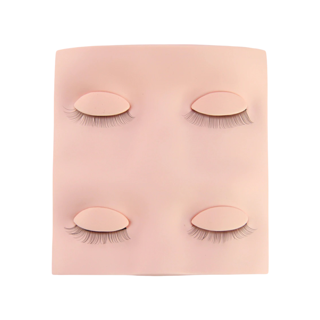 Realistic mannequin face with removable eyelids to practice eyelash extensions.