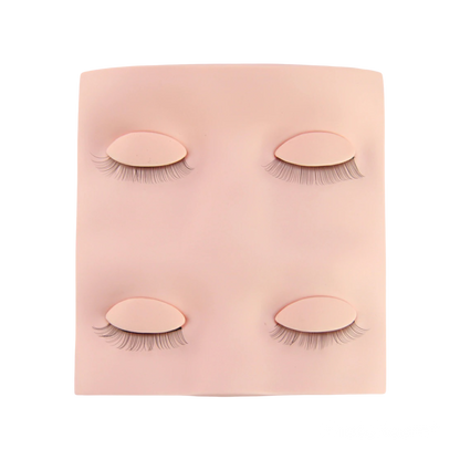 Realistic mannequin face with removable eyelids to practice eyelash extensions.