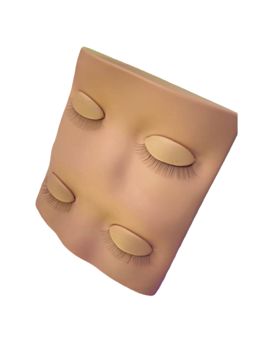 Realistic mannequin face with removable eyelids to practice eyelash extensions.