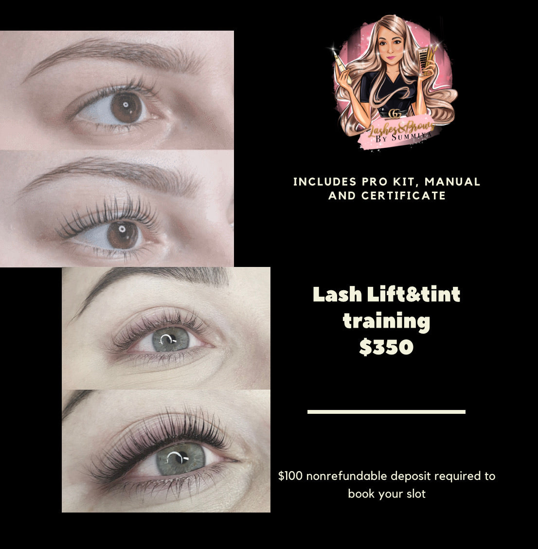 Lash lift & tint training deposit